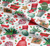 Pine Branch, Pine Cone, Christmas Tree Ornaments, Beanie, Sock, Envelope Patterned Digital Printed Christmas Fabric